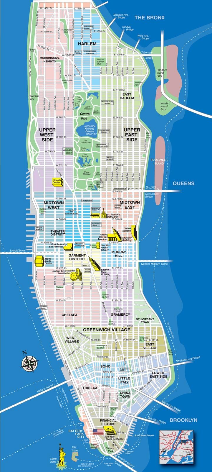 ਨਕਸ਼ਾ ਦੇ ਵੱਡੇ Manhattan ਨੇਬਰਹੁੱਡਜ਼