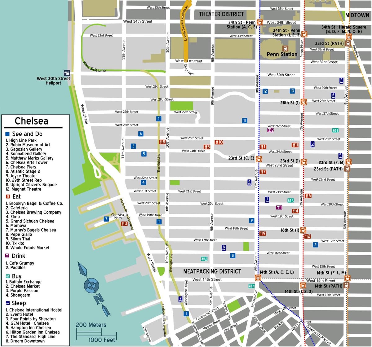 ਨਕਸ਼ਾ ਦੇ Chelsea Manhattan