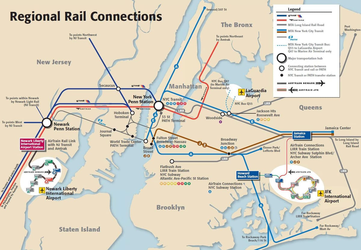 JFK ਕਰਨ ਲਈ Manhattan ਸਬਵੇਅ ਦਾ ਨਕਸ਼ਾ