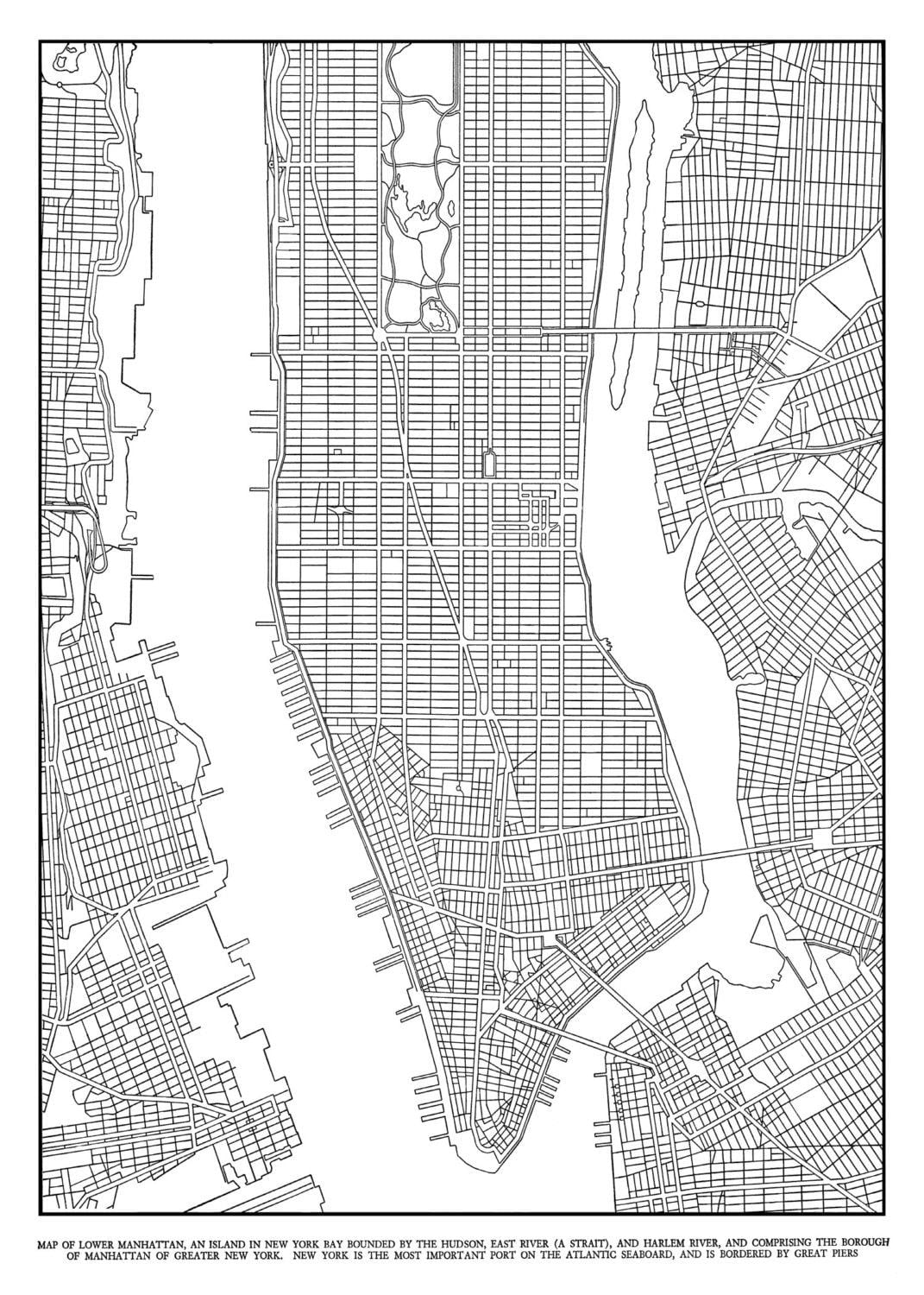 ਨਕਸ਼ਾ Manhattan ਦੇ ਗਰਿੱਡ