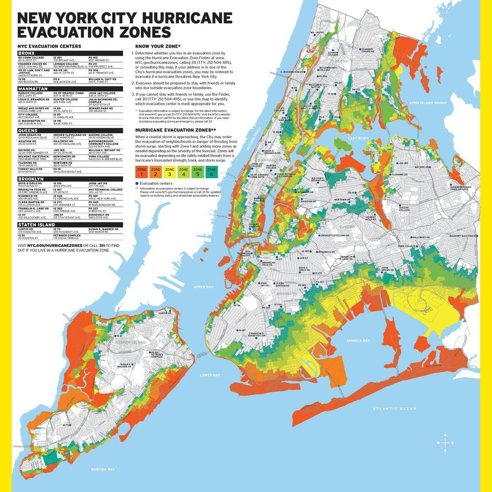 Manhattan ਪਰਲੋ ਜ਼ੋਨ ਨਕਸ਼ਾ