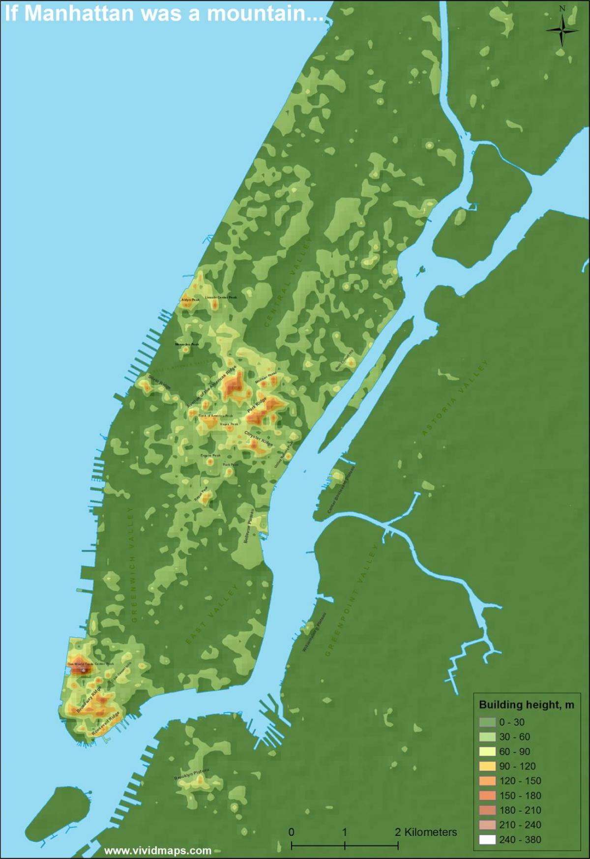 ਨਕਸ਼ਾ Manhattan ਦੇ topographic