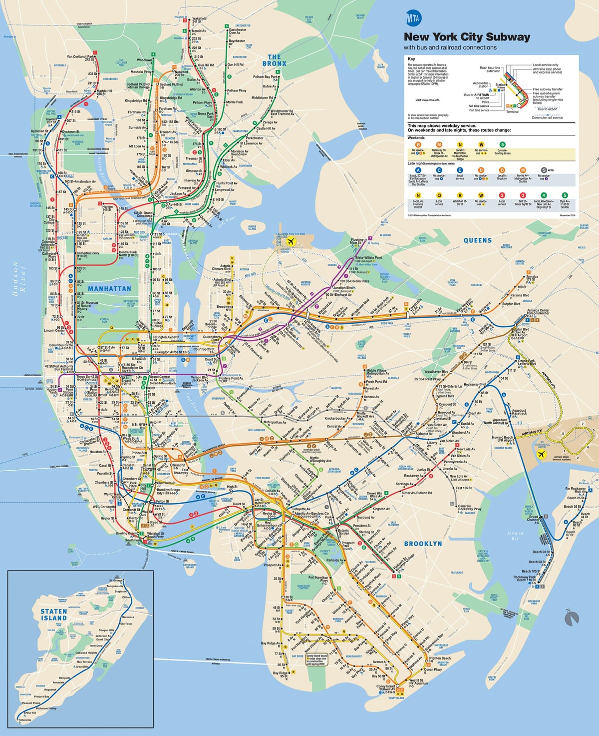 NYC ਸਬਵੇਅ ਦਾ ਨਕਸ਼ਾ Manhattan