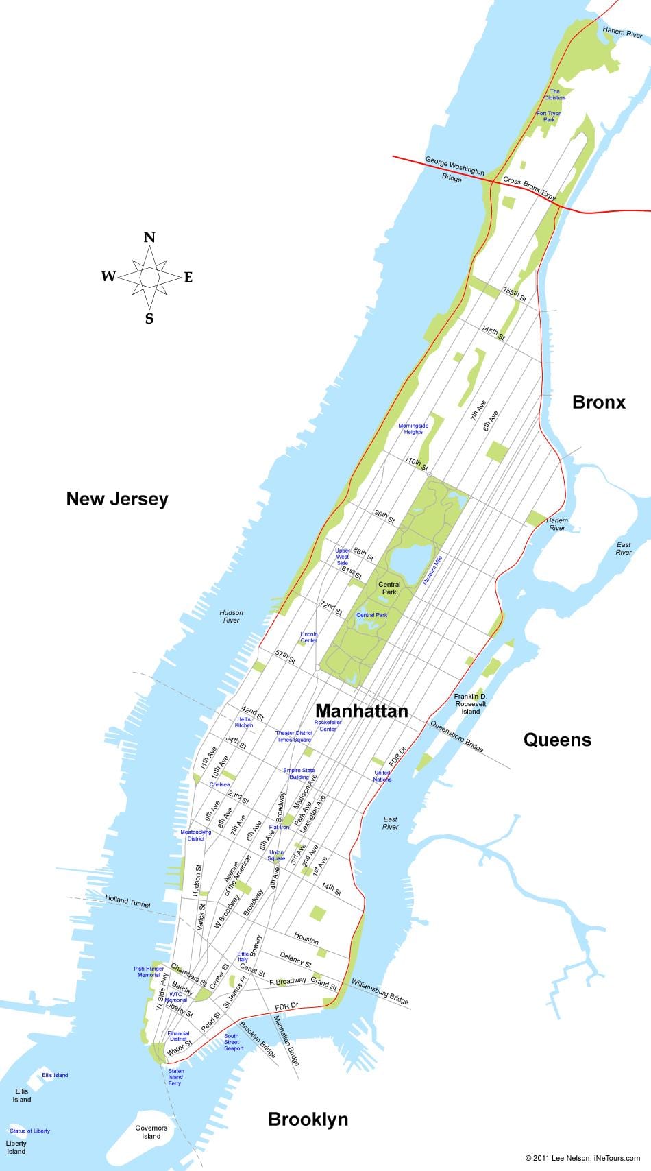ਇੱਕ ਨਕਸ਼ਾ ਦੇ Manhattan, ਨ੍ਯੂ ਯਾਰ੍ਕ