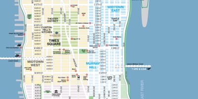 ਮੁਫ਼ਤ ਛਪਣਯੋਗ ਦਾ ਨਕਸ਼ਾ NYC Manhattan