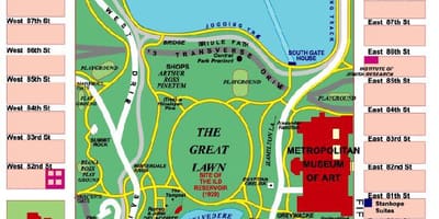 Central park Manhattan ਨਕਸ਼ਾ