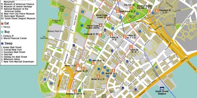 ਨਕਸ਼ਾ ਦੇ downtown Manhattan ny