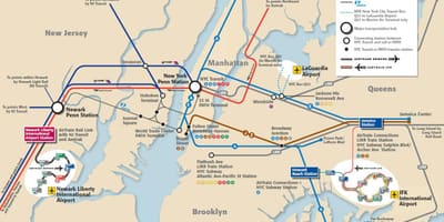 JFK ਕਰਨ ਲਈ Manhattan ਸਬਵੇਅ ਦਾ ਨਕਸ਼ਾ