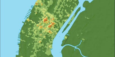 ਉਚਾਈ ਦਾ ਨਕਸ਼ਾ Manhattan