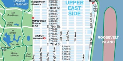 ਨਕਸ਼ਾ ਦੇ upper ਪੂਰਬ ਵਾਲੇ ਪਾਸੇ Manhattan