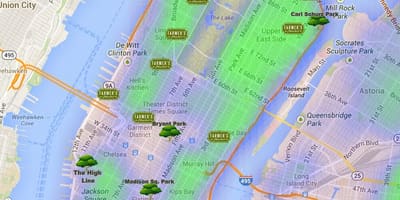 ਨਕਸ਼ਾ ਦੇ Manhattan ਪਾਰਕ