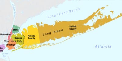 ਨਕਸ਼ਾ ਦੇ ਨ੍ਯੂ ਯਾਰ੍ਕ Manhattan ਅਤੇ ਲੰਮੇ island